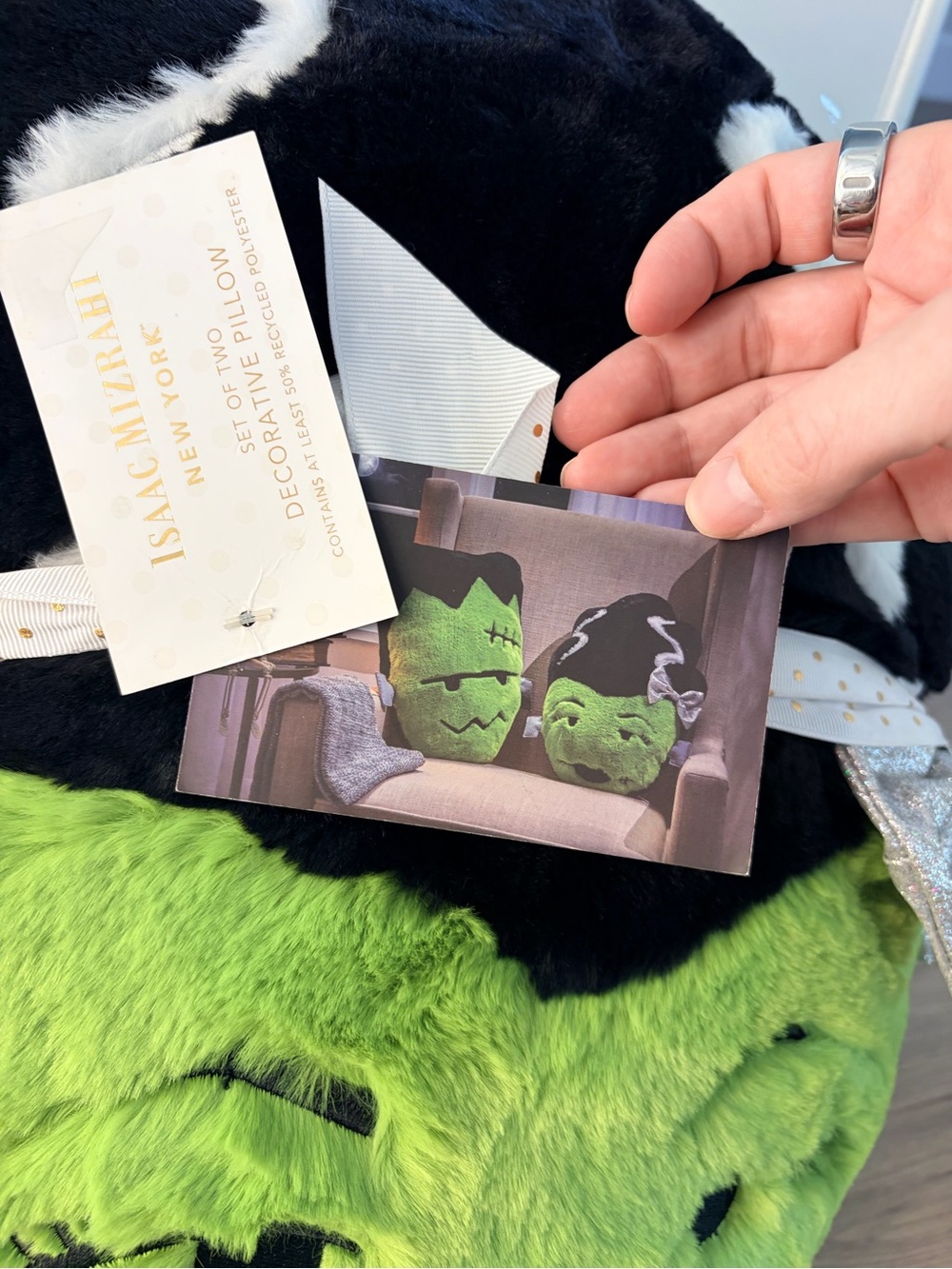 NWT Isaac Mizrahi Halloween Frankenstein Bride& Groom Of Frankenstein Pillows